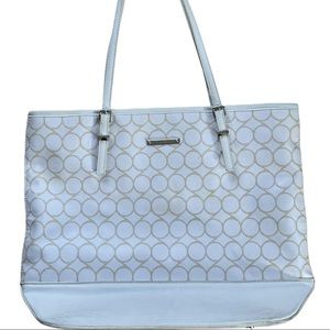 Nine West white and tan patterned tote NWT 😉🎁